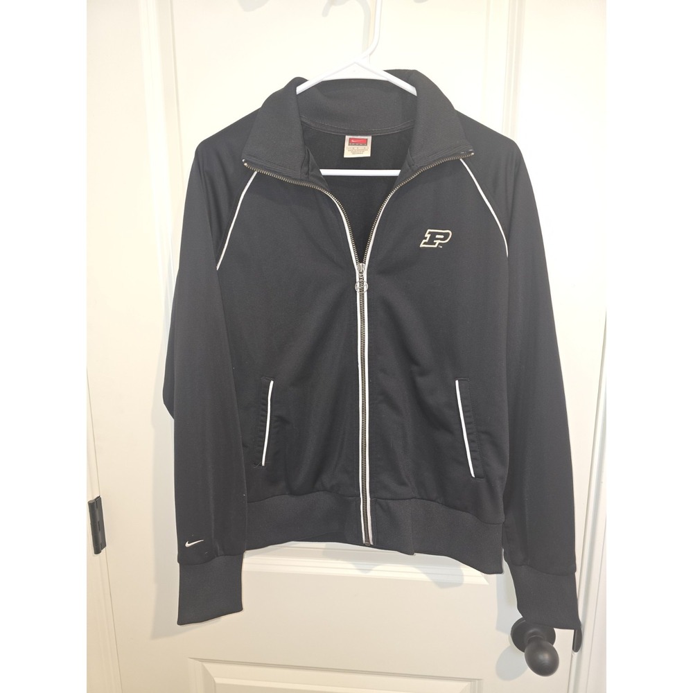 Nike Team Black Track Jacket With Purdue Logo Women's Size Large‎